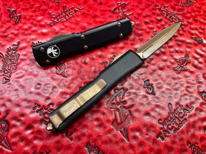 Microtech Ultratech Double Edge Bronzed Full Serrated