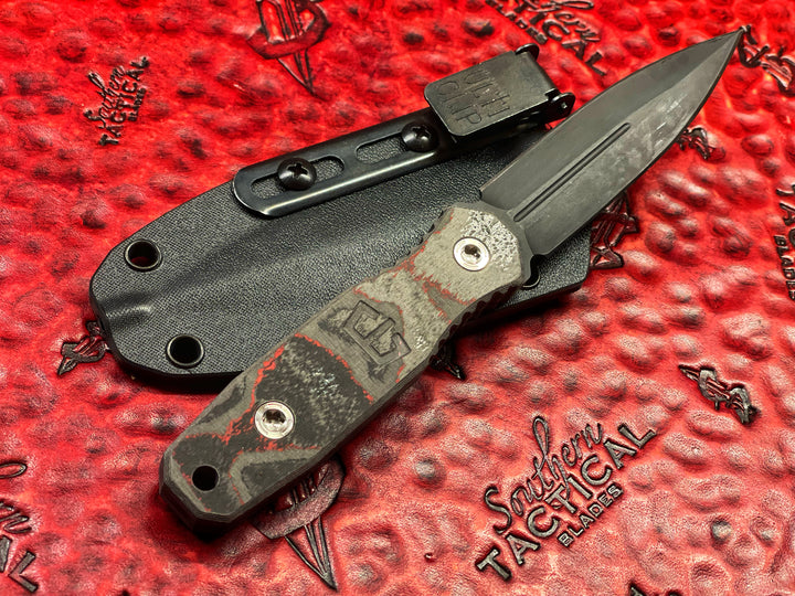 Blackside Customs P7 (Phase 7) Dagger Camo Carbon Black And Red Scales Black Cerakote BRED 350 Finish