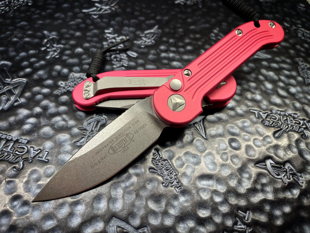 Microtech LUDT Single Edge Stonewashed Standard Pink