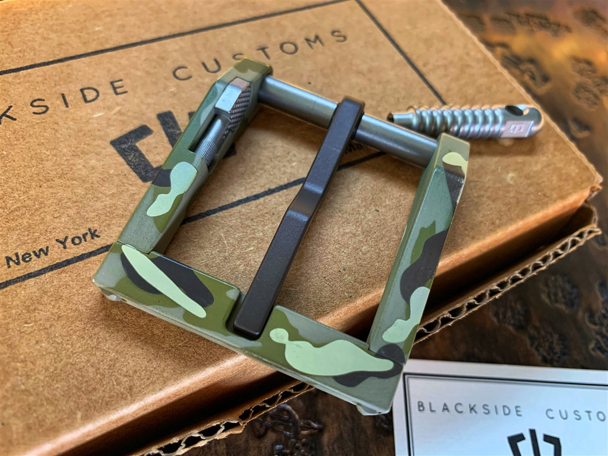 Blackside Customs Modular Belt Buckle Green Multi Cam Cerakote Microbatch