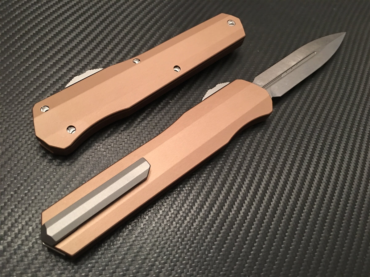 Microtech Cypher Double Edge Stonewashed Standard Tan